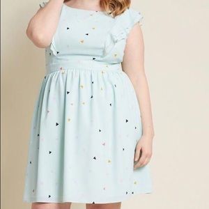 Plus Size Modcloth Mint Triangle Print Dress